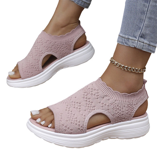 ⏳Time-Limited Special⏰Women's Breathable Knit Platform Sandals