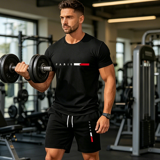 👕 50% OFF NOW! ⏰ Men's Printed 2-Piece Set – Soft & breathable – Relaxed fit, perfect for summer lounging or casual days – matching top & shorts 🩳