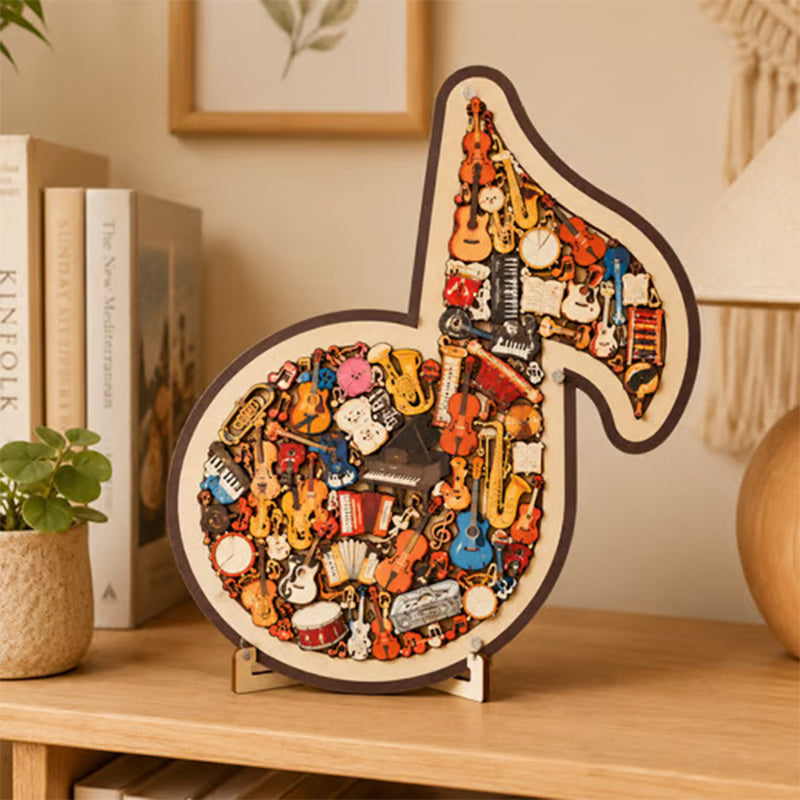 🎵 Wooden Musical Note Puzzle – Handcrafted Brain Teaser for Music Lovers!  🧩 Perfect Gift • Eco-Friendly • Limited Stock! ⏳