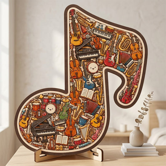 🎵 Wooden Musical Note Puzzle – Handcrafted Brain Teaser for Music Lovers!  🧩 Perfect Gift • Eco-Friendly • Limited Stock! ⏳