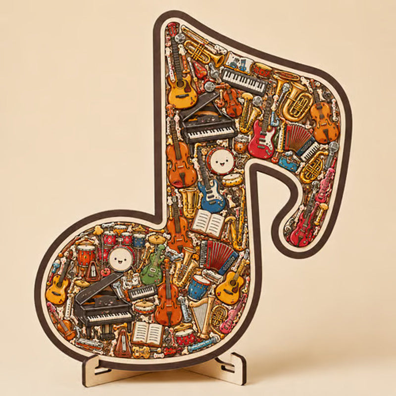 🎵 Wooden Musical Note Puzzle – Handcrafted Brain Teaser for Music Lovers!  🧩 Perfect Gift • Eco-Friendly • Limited Stock! ⏳