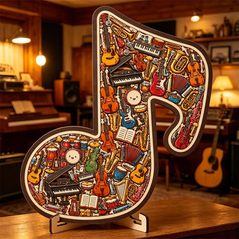 🎵 Wooden Musical Note Puzzle – Handcrafted Brain Teaser for Music Lovers!  🧩 Perfect Gift • Eco-Friendly • Limited Stock! ⏳