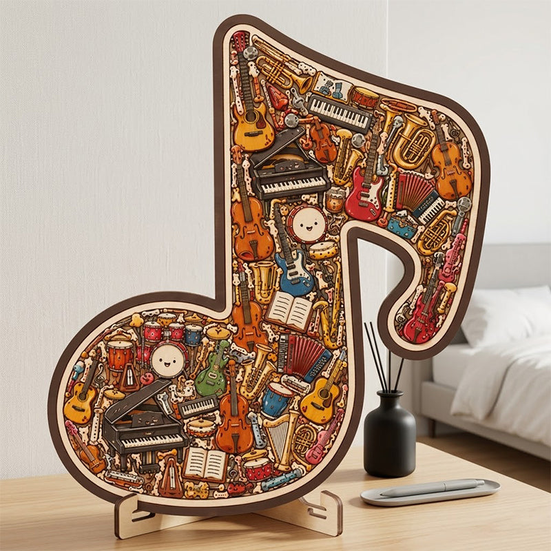 🎵 Wooden Musical Note Puzzle – Handcrafted Brain Teaser for Music Lovers!  🧩 Perfect Gift • Eco-Friendly • Limited Stock! ⏳