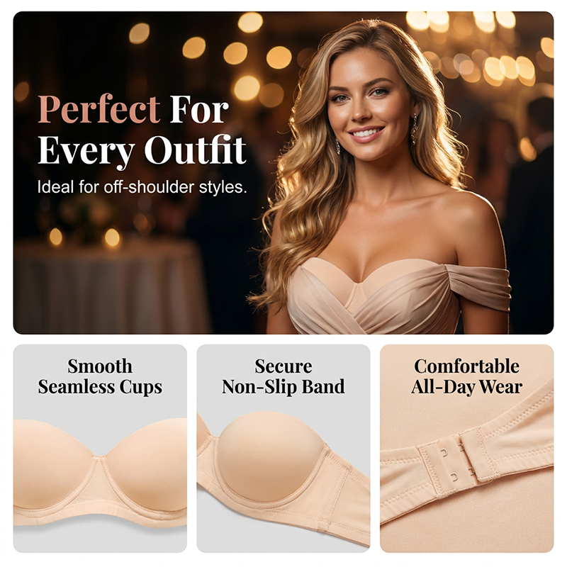 Anti-Slip Push-Up Bandeau Bra