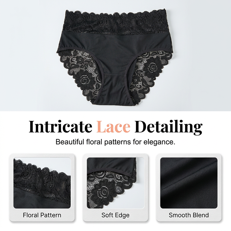 🎉 LIMITED TIME 50% OFF! 🩲 Lace Comfort Briefs – Invisible Elegance Underneath ✨