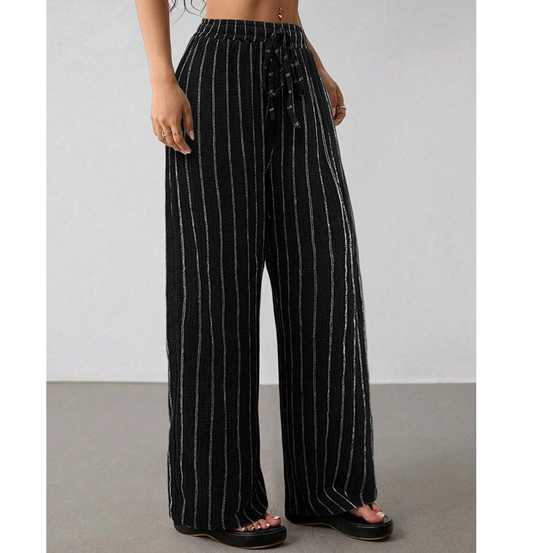 👖 LIMITED-TIME 50% OFF! ✨ Women's Striped Wide-Leg Pants – Drawstring Waist, Lightweight, Versatile 🌸