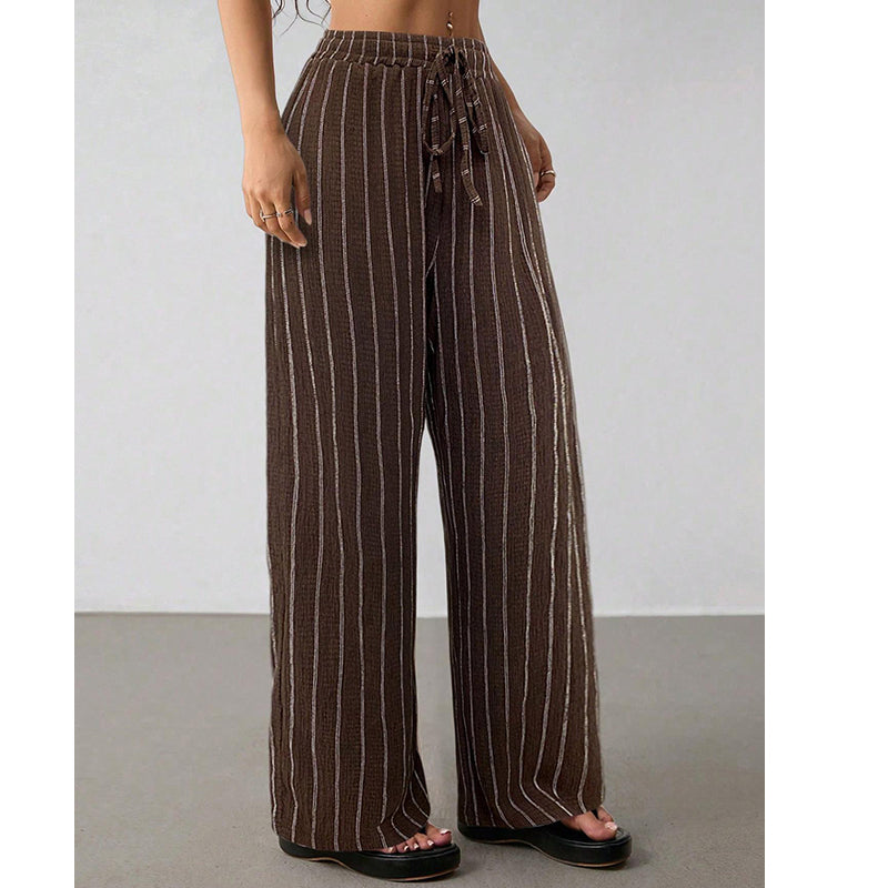 👖 LIMITED-TIME 50% OFF! ✨ Women's Striped Wide-Leg Pants – Drawstring Waist, Lightweight, Versatile 🌸