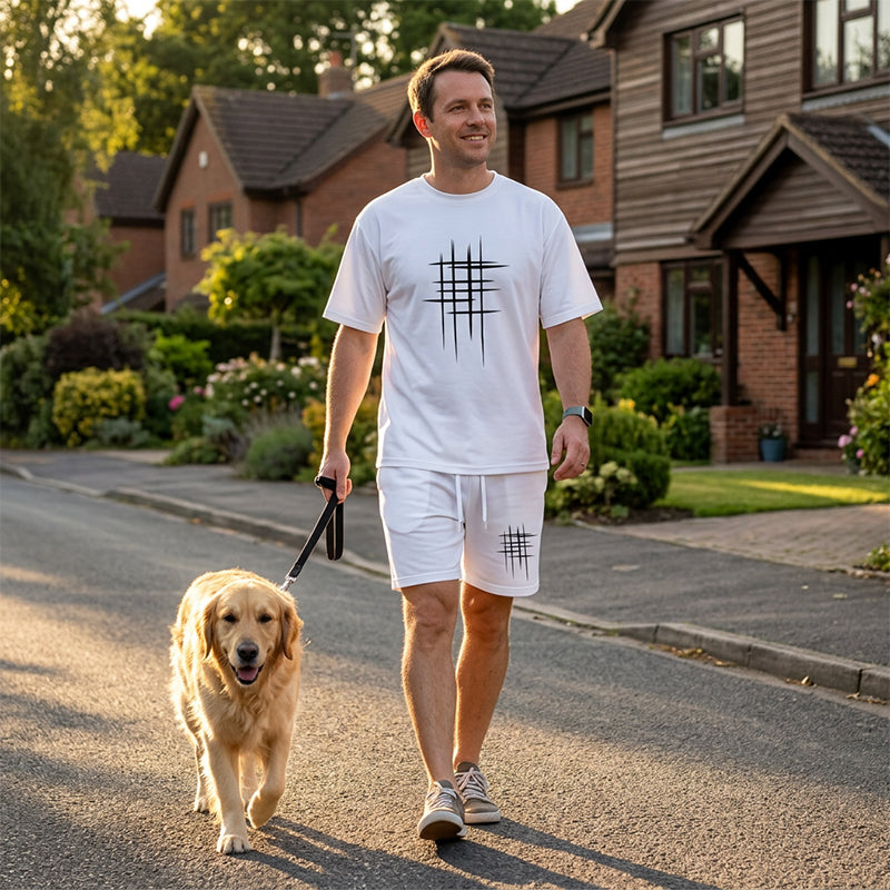 👕 LIMITED-TIME 50% OFF! ✨ Men's Casual 2-Piece Set – Heat Transfer Print, Loose Fit, Cotton Blend ☀️