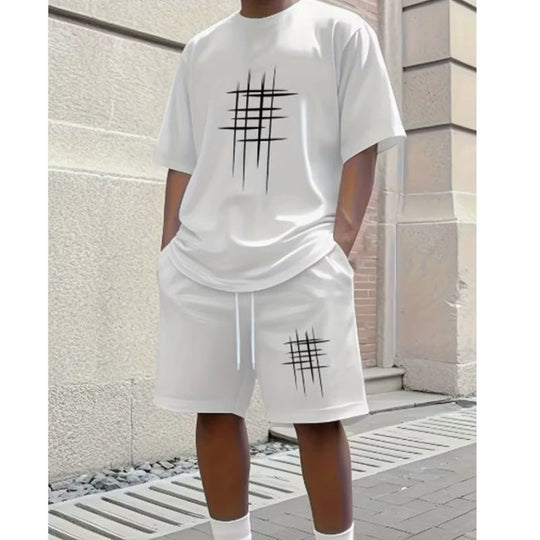 👕 LIMITED-TIME 50% OFF! ✨ Men's Casual 2-Piece Set – Heat Transfer Print, Loose Fit, Cotton Blend ☀️