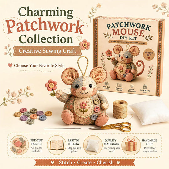⚽️🏆️World Cup Sale:30% OFF🎉70K+ SOLD! 🥳Handcrafted Vintage Mouse Plush Sewing Kit