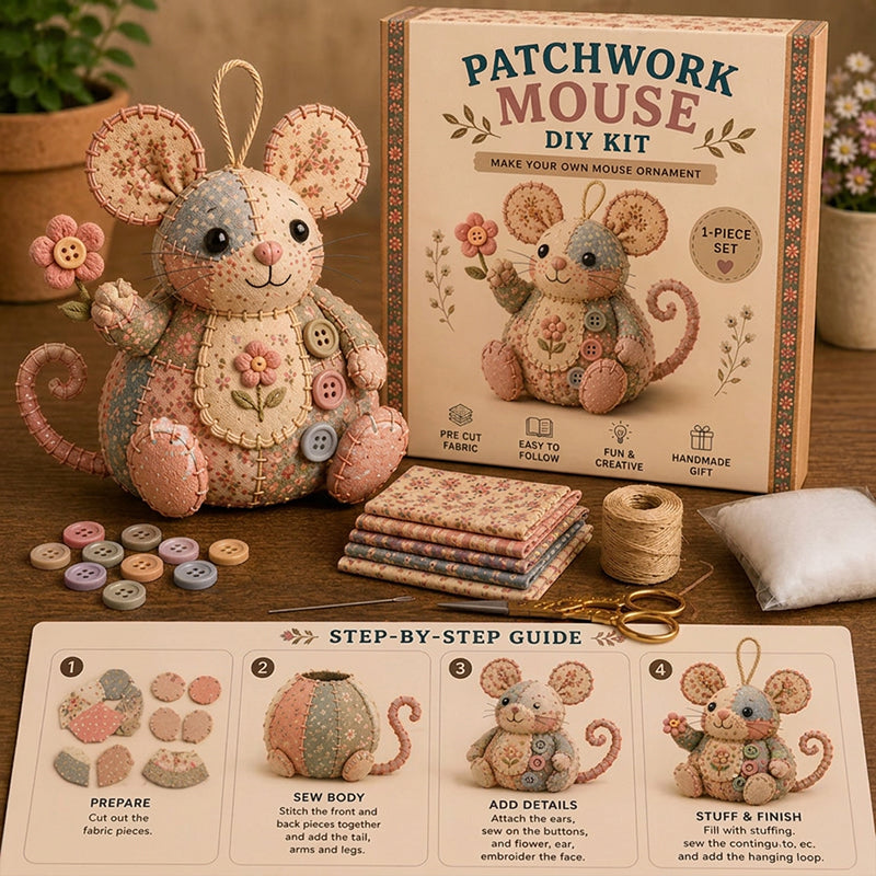 ⚽️🏆️World Cup Sale:30% OFF🎉70K+ SOLD! 🥳Handcrafted Vintage Mouse Plush Sewing Kit