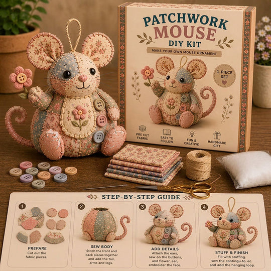 ⚽️🏆️World Cup Sale:30% OFF🎉70K+ SOLD! 🥳Handcrafted Vintage Mouse Plush Sewing Kit