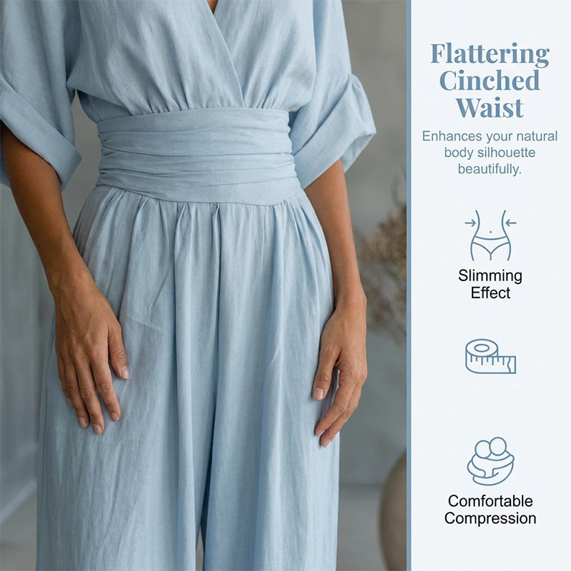 👗Women's V-Neck High Waist Wide Leg Jumpsuit – Flowy & lightweight – Flattering fit, perfect for summer events or resort wear – effortless elegance 🌸