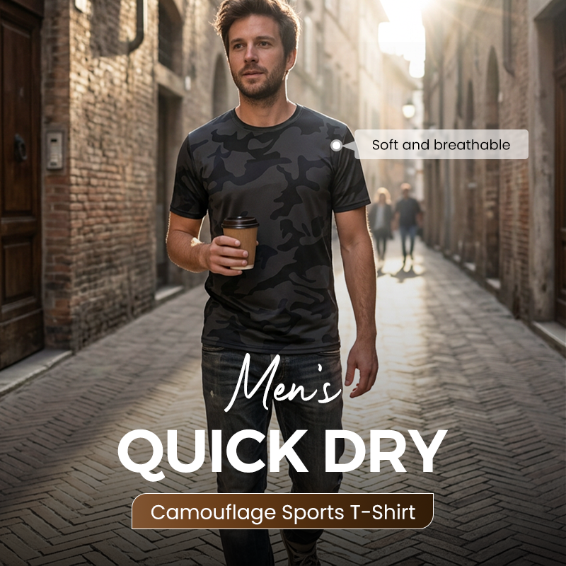💪 LIMITED-TIME 50% OFF! 💥 Men's Quick Dry Camouflage Sports T-Shirt – Moisture Wicking, Breathable, Active Fit ✨