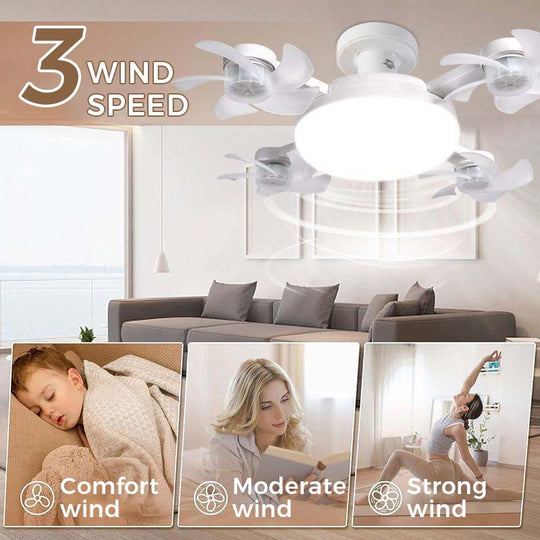 💡Foldable Socket Ceiling Fan Light with Remote, Energy-Saving Cooling & Lighting for Bedroom & Home