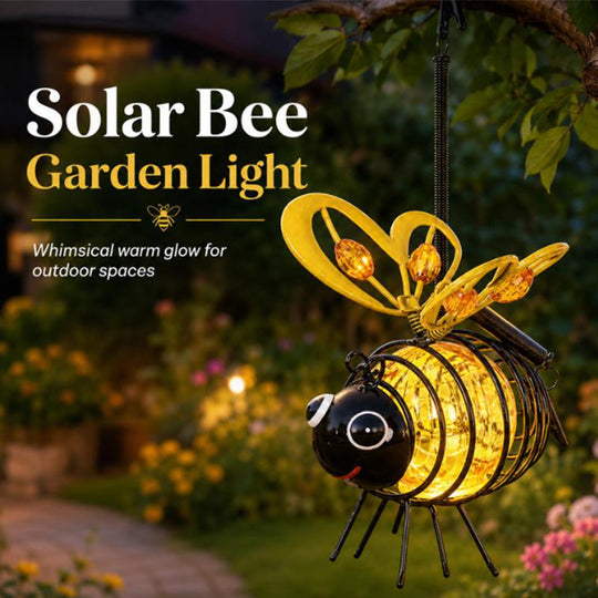 🐝Hanging Solar Bee Light – Warm Amber Glow, Flicker-Free, Perfect for Garden Parties, Camping, or Kids’ Rooms🌞