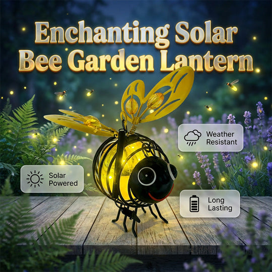 🐝Hanging Solar Bee Light – Warm Amber Glow, Flicker-Free, Perfect for Garden Parties, Camping, or Kids’ Rooms🌞