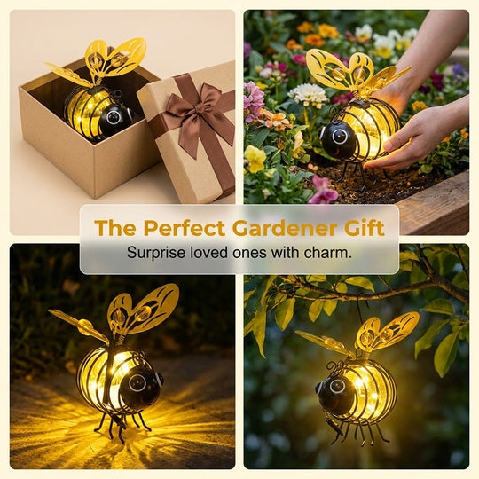 🐝Hanging Solar Bee Light – Warm Amber Glow, Flicker-Free, Perfect for Garden Parties, Camping, or Kids’ Rooms🌞