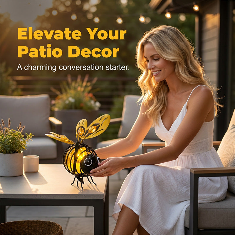 🐝Hanging Solar Bee Light – Warm Amber Glow, Flicker-Free, Perfect for Garden Parties, Camping, or Kids’ Rooms🌞