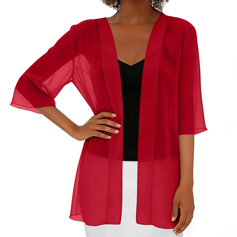 ⌛Limited-Time Offer-Women's Chiffon Open Front Cardigan Loose
