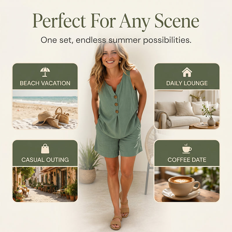 Soft Fabric Wide-Leg Trousers Two-Piece Set
