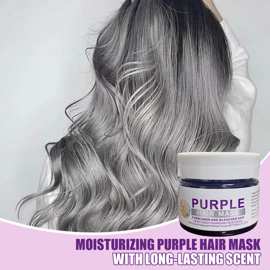 👱‍♀️Want to lighten your hair color?Your hair needs urgent care!Moisturizing Purple Hair Mask with Long-Lasting Scent