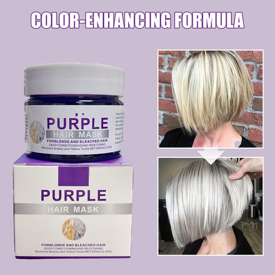 👱‍♀️Want to lighten your hair color?Your hair needs urgent care!Moisturizing Purple Hair Mask with Long-Lasting Scent