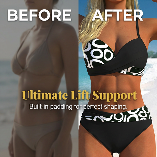 🎉 LIMITED TIME 50% OFF! 👙 Women's Push-Up Two-Piece Bikini Set – Criss-Cross Wrap Design & Premium Stretch Fabric 🌊