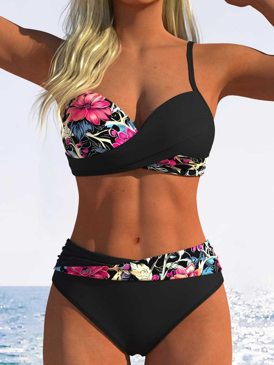 🎉 LIMITED TIME 50% OFF! 👙 Women's Push-Up Two-Piece Bikini Set – Criss-Cross Wrap Design & Premium Stretch Fabric 🌊