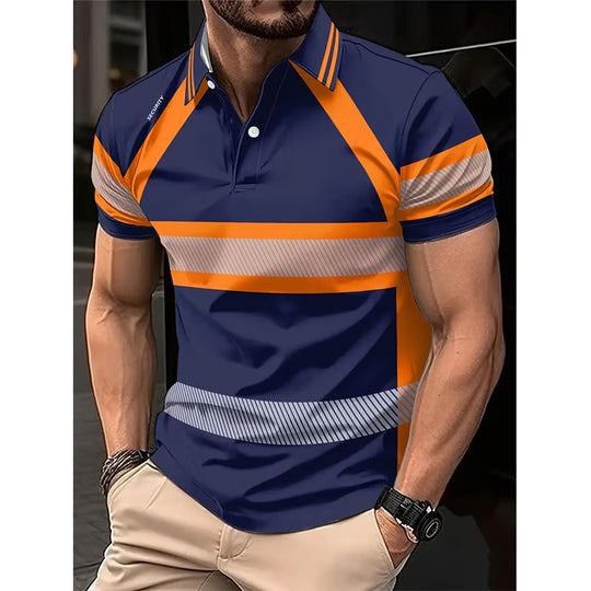 📢 LIMITED TIME 50% OFF! 👕 Men's High Visibility Reflective Short Sleeve Shirt – Neon Blocks & Athletic Fit Cut ⏰