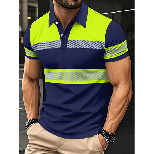 📢 LIMITED TIME 50% OFF! 👕 Men's High Visibility Reflective Short Sleeve Shirt – Neon Blocks & Athletic Fit Cut ⏰