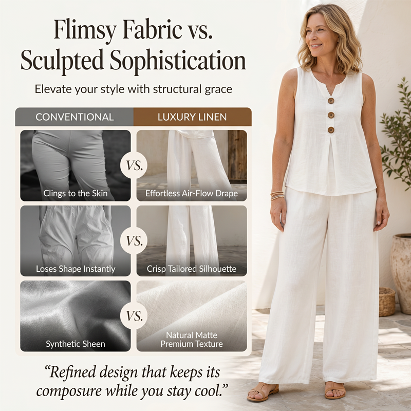 💗LAST DAY SALE 50% OFF-SPECIAL PRICE $29.99!!⚡50K+ SOLD💕Women's Sleeveless Button Top and Loose Pants Set