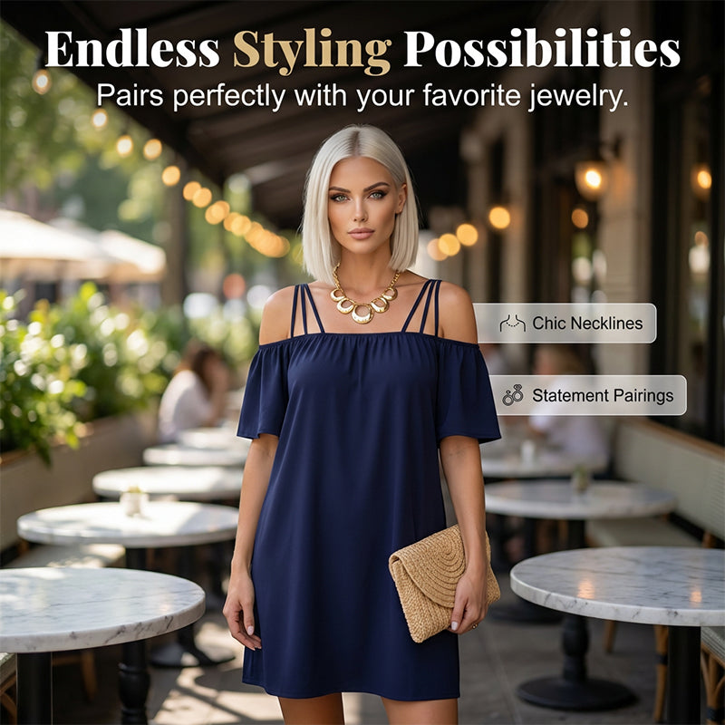 🔥HOT SALE 50% OFF!👗 Women's Elegant Solid Color Mini Dress