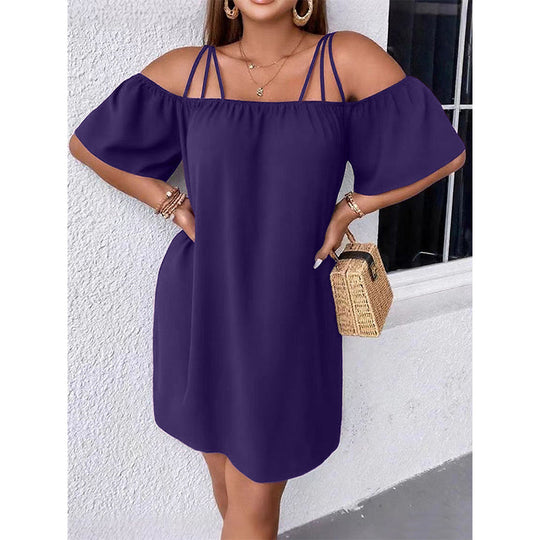 🔥HOT SALE 50% OFF!👗 Women's Elegant Solid Color Mini Dress
