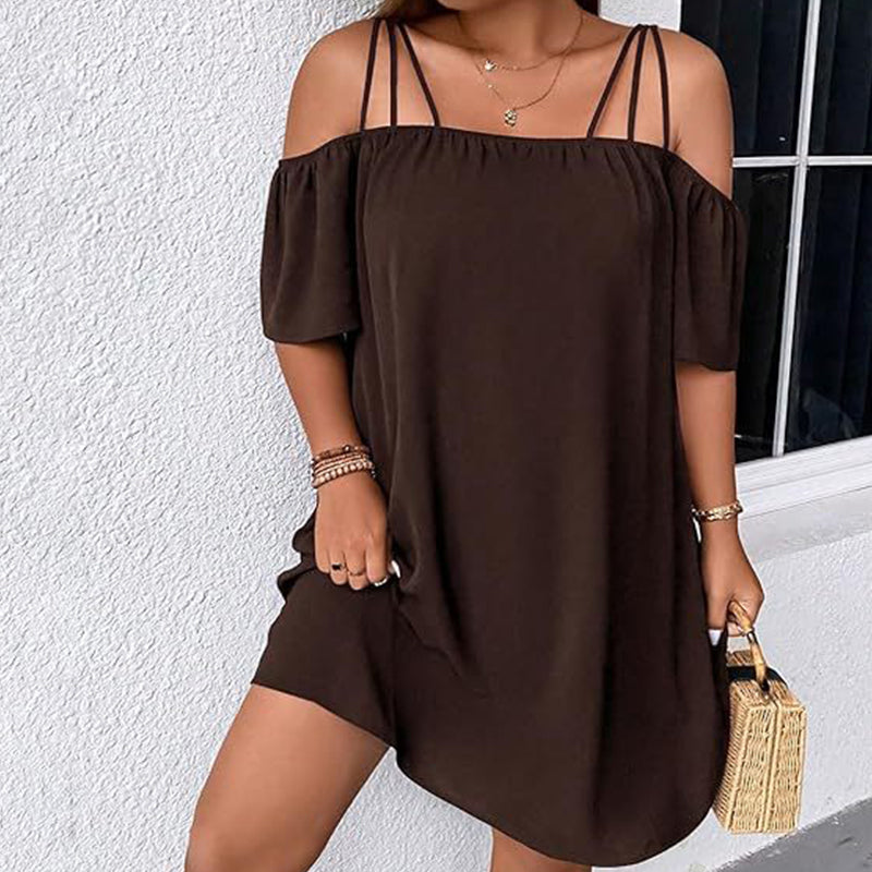 🔥HOT SALE 50% OFF!👗 Women's Elegant Solid Color Mini Dress