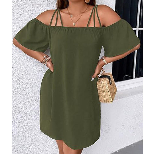 🔥HOT SALE 50% OFF!👗 Women's Elegant Solid Color Mini Dress