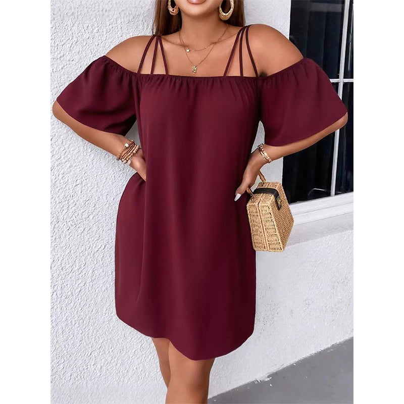 🔥HOT SALE 50% OFF!👗 Women's Elegant Solid Color Mini Dress