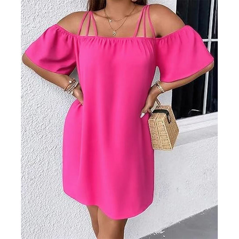 🔥HOT SALE 50% OFF!👗 Women's Elegant Solid Color Mini Dress