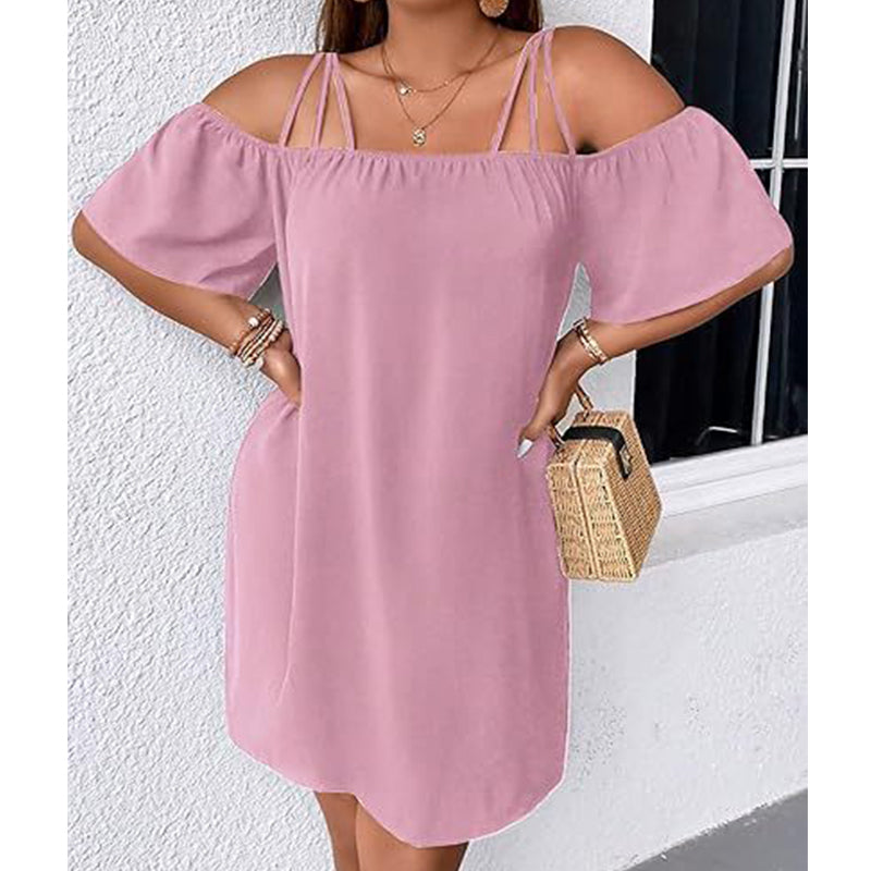 🔥HOT SALE 50% OFF!👗 Women's Elegant Solid Color Mini Dress