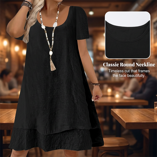 🌞❤️LAST DAY SALE 50% OFF⚡50K+ SOLD💕👗Loose Fit Short Sleeve Dress｜Women Casual Breathable Summer Sundress🏖️