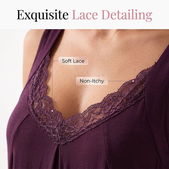 🎁2026 New Arrivals 50% OFF💥Women's Lace V-Neck Nightdress Loose Modal Slip Sleepwear