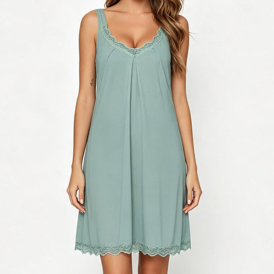 🎁2026 New Arrivals 50% OFF💥Women's Lace V-Neck Nightdress Loose Modal Slip Sleepwear