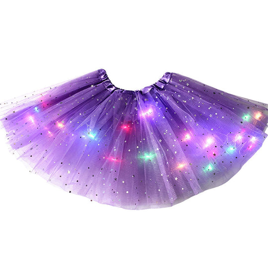 LED Light-Up Tutu Skirt – Triple Mesh & Shimmering Sequins