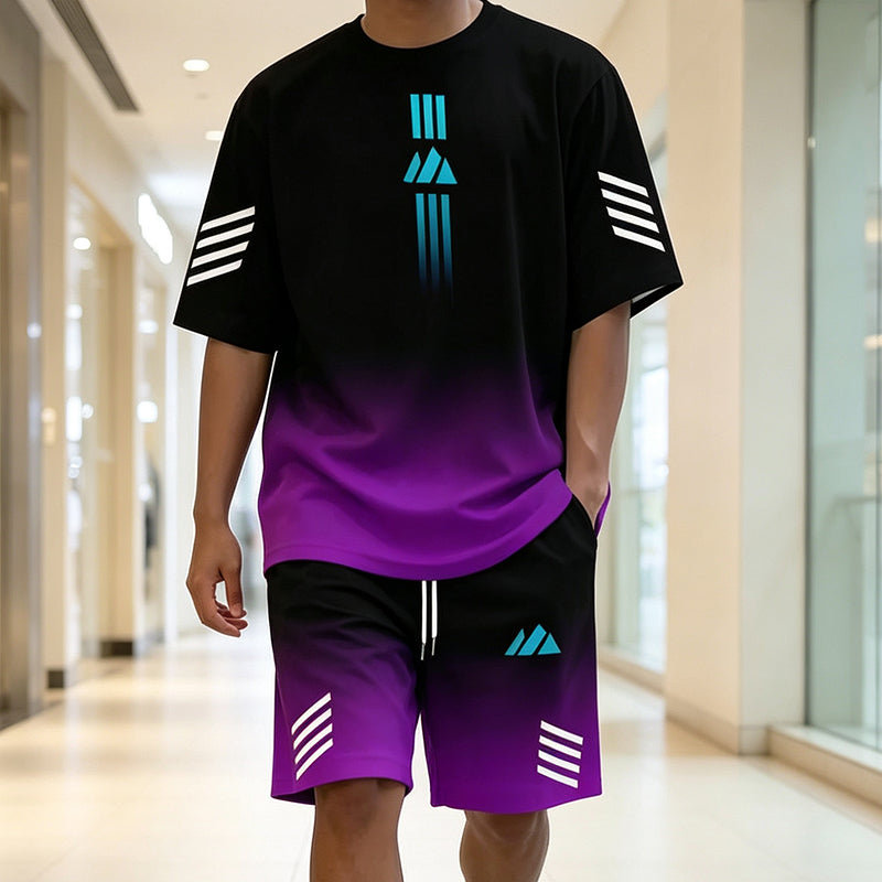 Men's Summer T-Shirt & Shorts Two-Piece Set