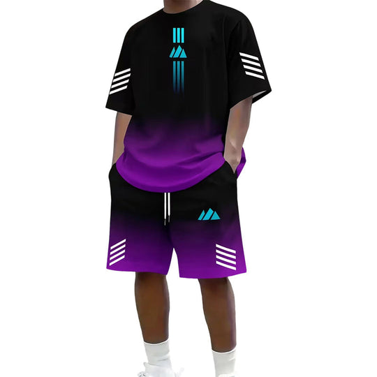 Men's Summer T-Shirt & Shorts Two-Piece Set