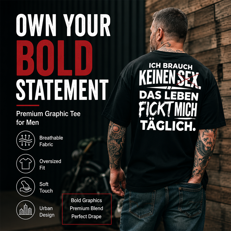 🏆Bestseller🏆🧥 Men's Funny German Slogan T-Shirt — Sarcastic Quote Tee with Witty Text Design