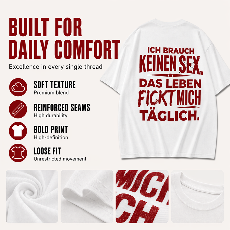 🏆Bestseller🏆🧥 Men's Funny German Slogan T-Shirt — Sarcastic Quote Tee with Witty Text Design