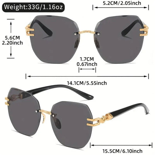 🎉 Statement Rimless Sunglasses – Bold Face, Zero Blind Spots ✨