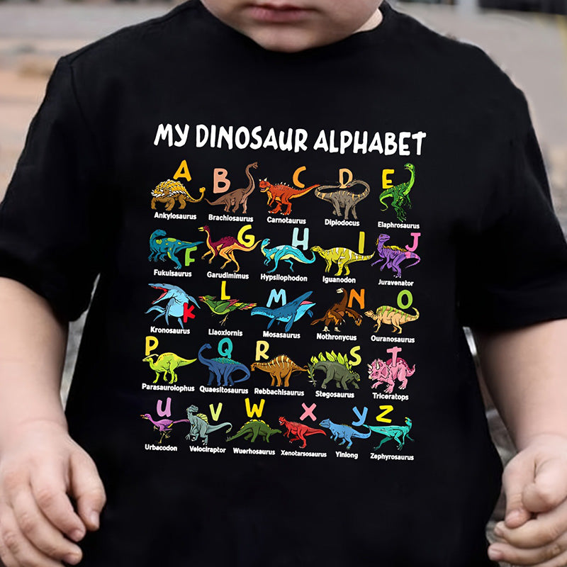 🔥🎁 New Arrival: Half-Price Offer 🔥 Children's T-shirt with Dinosaur and Letter Prints