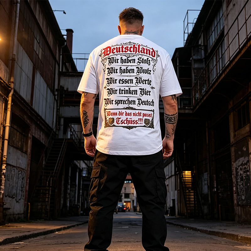 Deutschland Heritage Printed Short Sleeve Crew Neck T-Shirt for Men